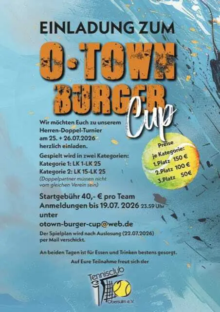 Einladung O-Town Burger Cup | Foto: TC Obersulm