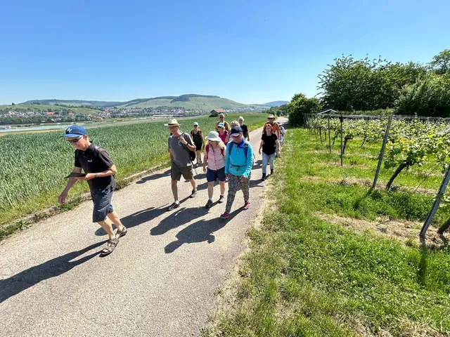 Die Schatten der Wanderer der langen Tour werden länger | Foto: Albverein Weinsberg