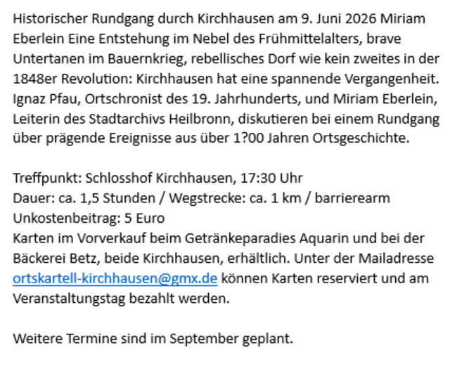 Durch diesen Hinweis im Newsletter des Stadtarchivs wurden die Wanderleiter auf diesen spannenden Rundgang aufmerksam | Foto: Stadtarchiv Heilbronn