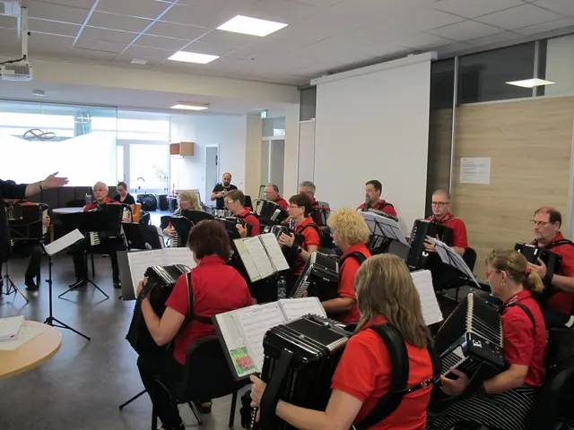 Die Spielerinnen und Spieler des Harmonika-Club Neckarsulm in Bad Wimpfen