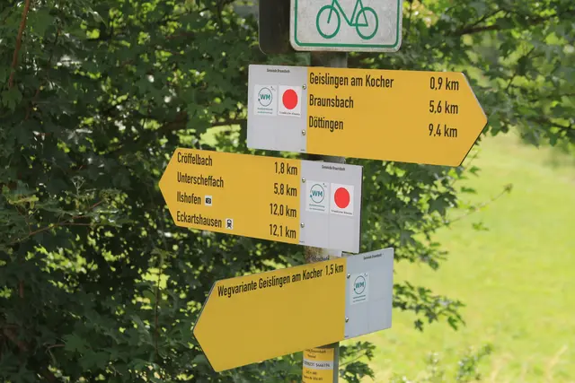 von Geislingen am Kocher nach Cröffelbach im schönen Bühlertal