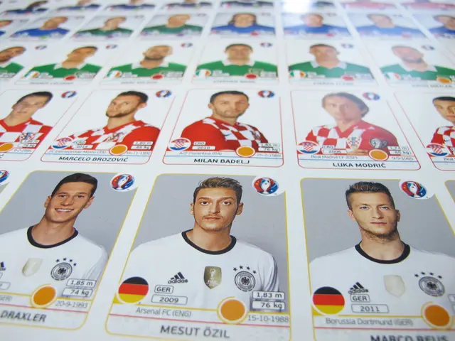 Fußballspieler auf Stickerbildern