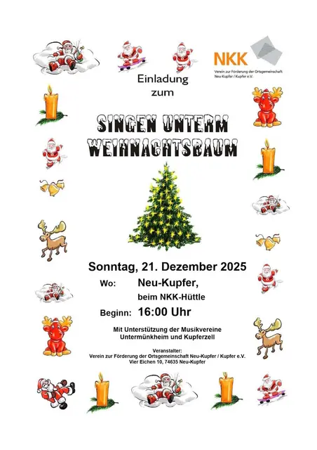 Einladung "Singen unterm Weihnachtsbaum" | Foto: &copy; NKK - Verein zur Förderung der Ortsgemeinschaft Neu-Kupfer / Kupfer e.V.
