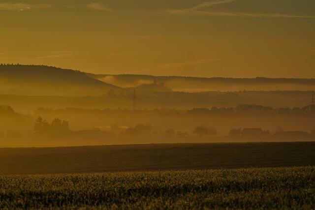 Sonnenaufgang mit Nebelstimmung.