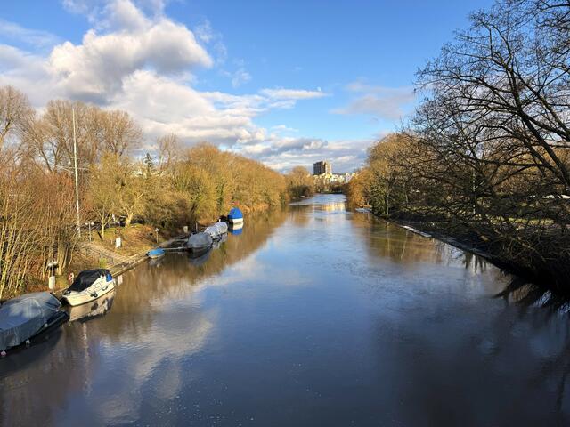 Blick von der Anna-Ziegler-Brücke auf den Neckar in Heilbronn | Foto: Heide Böllinger aus Bad Friedrichshall